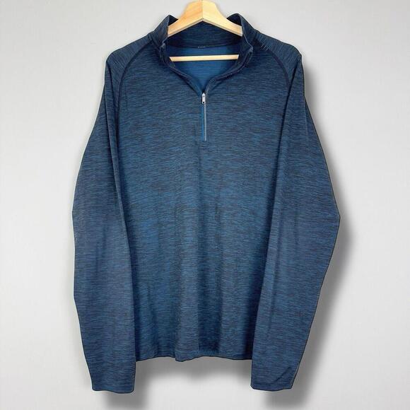 Lululemon Men’s Metal Vent Tech Half Zip Sweatshirts Sz L Navy Lightweight Gym - Picture 1 of 8